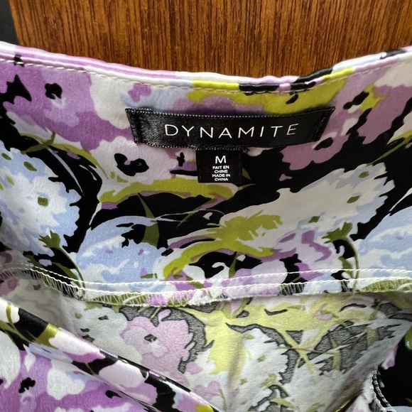 Dynamite floral silk front tie top - Picture 6 of 6